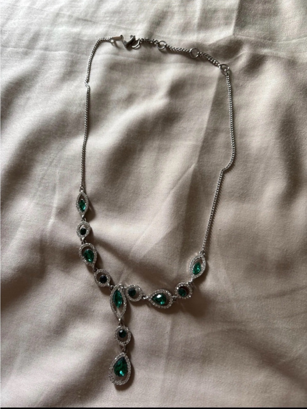 Givenchy jade Pavé Stone Lariat Necklace, 16" + 3" extender